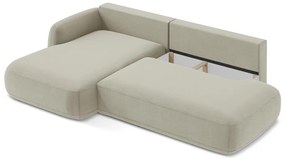 Beżowy rozkładany narożnik (lewostronny/z szezlongiem) Hale – Makamii