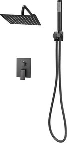 Kolumna Prysznicowa SucceBuy Zestaw Natryskowy z Kwadratową Głowicą Prysznicową 254 mm i Prysznicem Ręcznym, Zestaw Natryskowy Ścienny z Zaworem Mosiężnym