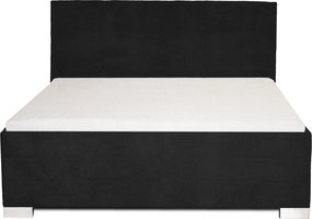 MEGA OKAZJA Łóżko KATI czarne Tkanina DOT100 140x200 cm Czarny Z materacem