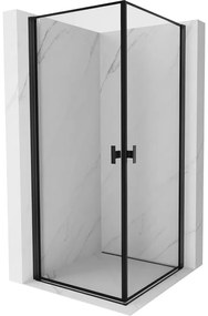 Mexen Mist-B Duo kabina prysznicowa uchylna 70 x 70 cm, czarna ramka, czarna - 8A2-070L-070P-70-70