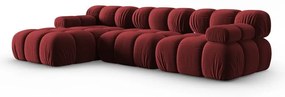 Czerwona aksamitna sofa 285 cm Bellis – Micadoni Home