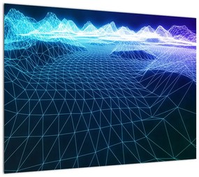 Obraz na szkle - Góry w modelu komputerowym (70x50 cm)