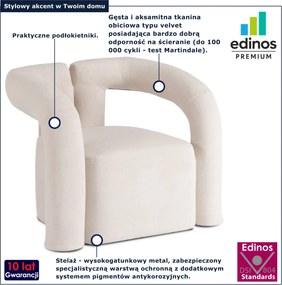 Kremowy fotel w stylu nowoczesnym F7-E05