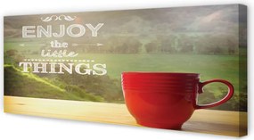 Obraz na płótnie Kubek z Napisem w Naturze