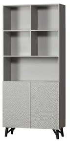 Jasnoszary regał z litego drewna mango 90x200 cm Carved – BePureHome