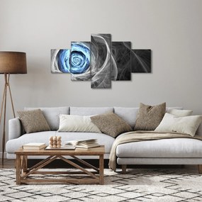 Obraz - Abstrakcyjny niebieski róż (125x70 cm)