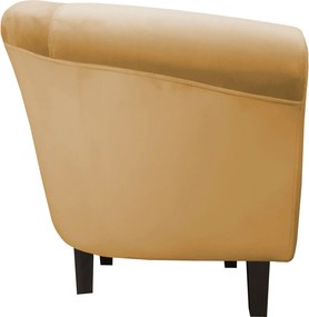 Fotel Milo tkanina Welur wygodny fotel tapicerowany do salonu i sypialni : Kolor nogi - Venge, Kolor tkaniny - VELVET - MG15, Wysokość nogi - 15 cm