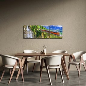 Obraz - Matterhorn, Zermatt, Wallis, Szwajcaria (z zegarem) (90x30 cm)