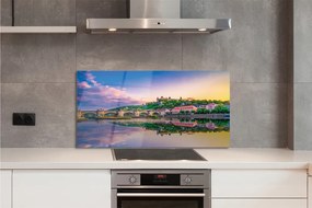 Panel Szklany Zachód Słońca nad Rzeką w Niemczech