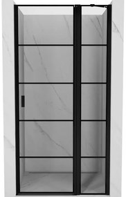 Mexen Mist drzwi prysznicowe uchylne prawe 120 cm, czarna kratka, czarne - 8A4-120-000-70-77-P