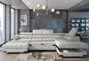 Narożnik SELVA XL Prawostronny z funkcją spania w tkaninie MEMPHIS 01 WERSAL
