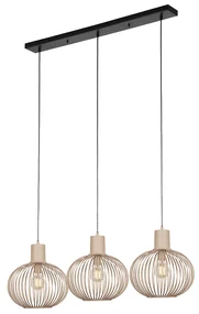 Moderne draad hanglamp zwart met beige 3-lichts - Gila Nowoczesny Oswietlenie wewnetrzne