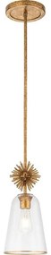 Quoizel STARING-MP-DG-CLEAR-Żyrandol STARING 1xE27/40W/230V śr. 18,4 cm złoty/przezroczysty