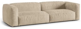 Beżowa aksamitna sofa modułowa 320 cm Martina – Micadoni