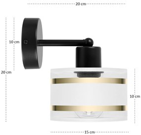 Czarny kinkiet LED z białym abażurem WD-TI-1010SC-WE jednopunktowy ind