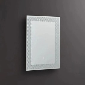 Lustro prostokątne LED "Fresno" z podświetlaną ramą zdobioną szachownicą cm 50x70