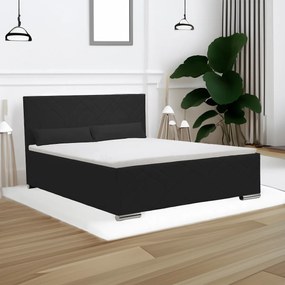 Łóżko tapicerowane z pojemnikiem i materacem EKO 180x200 cm Czarny