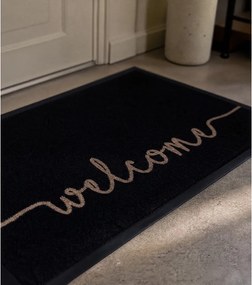 Czarna wycieraczka Hanse Home Cozy Welcome, 45x75 cm