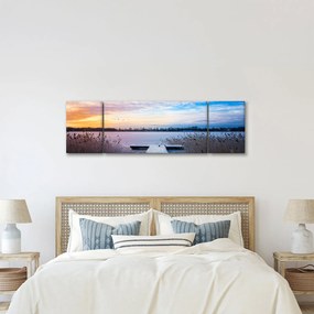 Obraz - Zamarznięte jezioro, Ełk, Mazury, Polska (170x50 cm)
