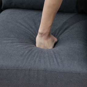 HOMCOM Sofa narożna L kształt Elegancka ciemnoszara Imitacja lnu Przestronna do salonu Wymiary 193x136x85 cm | Aosom PL