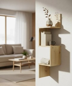 Minimalistyczna narożna półka ścienna dąb artisan W2-R87