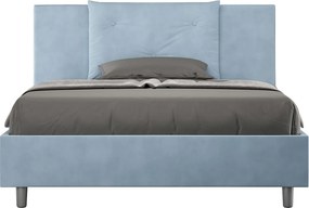 Łóżko bez stelaża tapicerowane 140x200 microfibra błękitny Appia