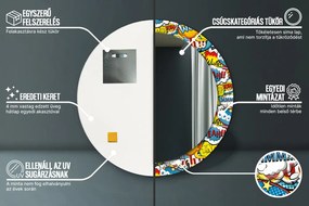 Wzór w stylu komiksowym Lustro dekoracyjne okrągłe