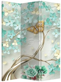Parawan - Kwiat z motylami (126x170 cm)