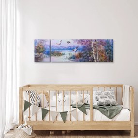 Obraz - Idzie jesień, obraz olejny (170x50 cm)