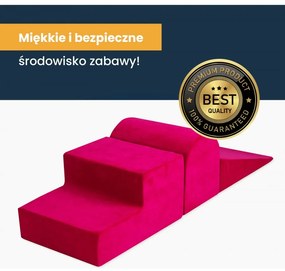 Aesthetic piankowy zestaw do zabawy, plac zabaw dla dziecka, 4 elementy, sztruksowy, różowy - meowbaby®