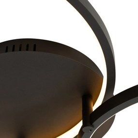 Inteligentna lampa sufitowa czarna 3-światłowa z pilotem - RondasDesignerski Oswietlenie wewnetrzne