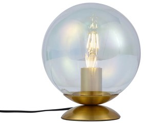 Lampa stołowa w stylu Art Deco mosiężna ze szkłem dymnym tęczowym - PallonElegancki hotelowy Oswietlenie wewnetrzne