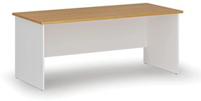 Biurko proste PRIMO WHITE, 1800 x 800 mm, biały/buk