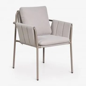 Krzesło Ogrodowe Z Podłokietnikami, Tapicerowane, Stalowe Zunika Moka Brown - Sklum