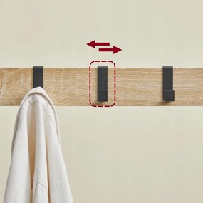 Metalowa ścianka przedpokojowa PURE 183 cm, czarna/dąb sonoma