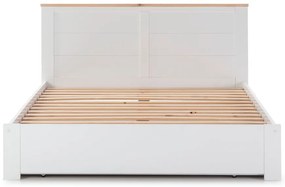 Białe łóżko dwuosobowe ze schowkiem i stelażem 160x200 cm Gabi – Marckeric