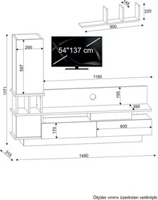 Ściana telewizyjna Como White and Cordoba