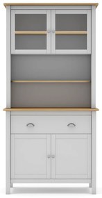 Biała witryna z litego drewna sosnowego 90x180,5 cm Misti – Marckeric