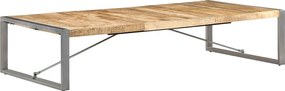 Industrialny stolik kawowy 180x90 cm z surowego drewna mango i szarych stalowych nóg