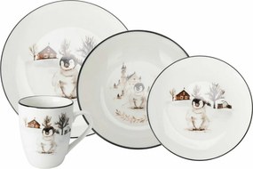 Porcelanowy talerz deserowy Winter Penguin, 19 x 2 cm