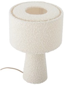 Biała lampa stołowa z tekstylnym kloszem (wysokość 30 cm) Emmie – Bloomingville