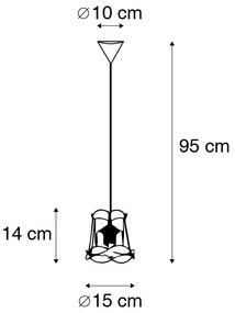 Retro lampa wisząca czarna 15 cm - Granny Frame