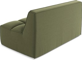 Modułowa sofa 2-osobowa - z tkaniny welwetowej - oliwkowy - KALAI