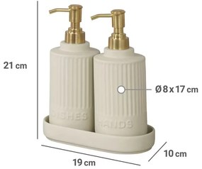 Zestaw dozowników z podstawką HEIDI, 2 x 550 ml