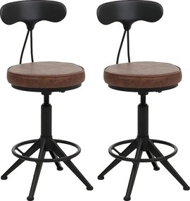 Stołki barowe MCW-O84 (zestaw 2 szt.),  brązowy