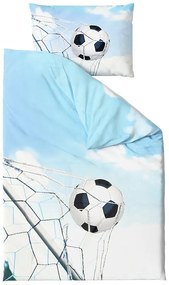 PrzytulneMieszkanie.pl PrzytulneMieszkanie.pl 3D Bawełniana pościel FOOTBALL ZONE, niebieski Rozmiar pościeli: 70 x 90 cm | 140 x 200 cm