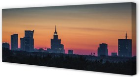 Duży obraz na płótnie Zachód Słońca nad Warszawą