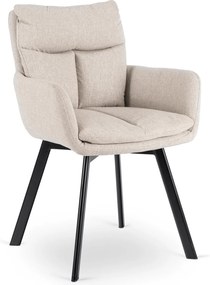 Krzesło Tapicerowane Obrotowe do Salonu CORTADO Beżowe Nowoczesne