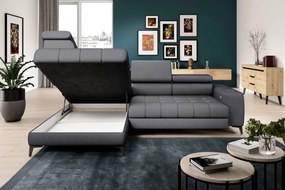 Narożnik BAGGIO Lewostronny z funkcją spania, wolnostojący tkanina LETTO 93 Ciemnoszary WERSAL