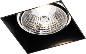 Zestaw 6 czarnych opraw wpuszczanych GU10 70 mm bezramkowych - Oneon